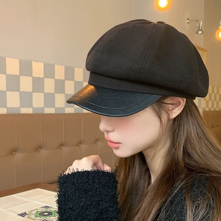 Women Beret Autumn Literary Retro Newsboy Hat Octagonal Girl Cap