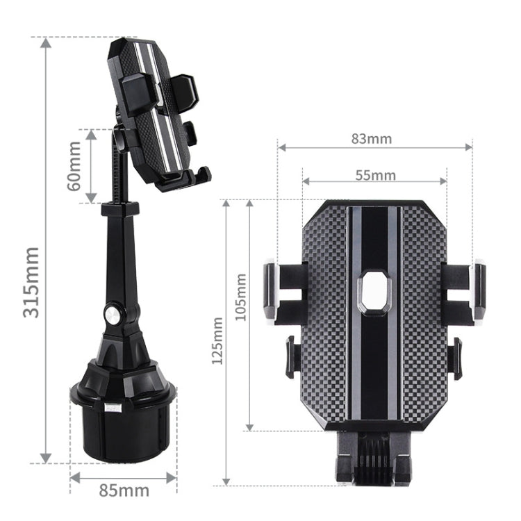 Car Center Console Water Cup Holder Adjustable Mobile Phone Holder