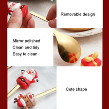 Load image into Gallery viewer, 4pcs /Pack Christmas Cartoon Doll Stainless Steel Tableware, A Spoon Fork, B Spoon Fork, C Spoon Fork, D Spoon