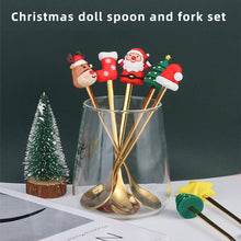 Load image into Gallery viewer, 4pcs /Pack Christmas Cartoon Doll Stainless Steel Tableware, A Spoon Fork, B Spoon Fork, C Spoon Fork, D Spoon