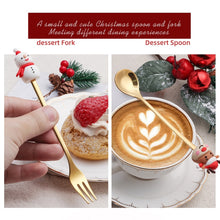 Load image into Gallery viewer, 4pcs /Pack Christmas Cartoon Doll Stainless Steel Tableware, A Spoon Fork, B Spoon Fork, C Spoon Fork, D Spoon