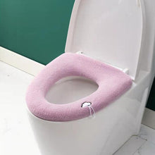 Load image into Gallery viewer, Universal Knitted Washable Toilet Pad Home Thickened Warm Toilet Cover, With Handle Pink, With Handle Gray, With Handle Blue, Flat Pink, Flat Gray, Flat Blue