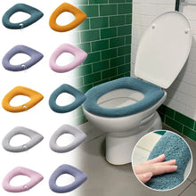 Load image into Gallery viewer, Universal Knitted Washable Toilet Pad Home Thickened Warm Toilet Cover, With Handle Pink, With Handle Gray, With Handle Blue, Flat Pink, Flat Gray, Flat Blue