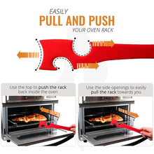 Load image into Gallery viewer, Kitchen Silicone Oven Rack Air Fryer Push Pull Tool with Longer Handle, Small 20 x 2.8cm, Large 28 x 3.8cm