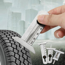 Load image into Gallery viewer, Stainless Steel Tire Tread Vernier Depth Gauge, 0-30mm, 0-50mm, 0-60mm