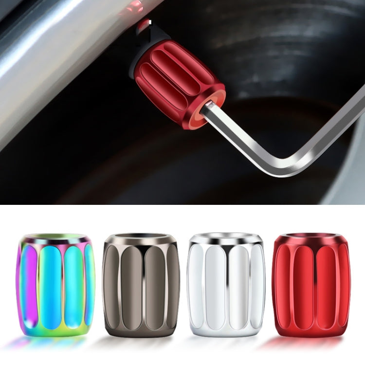 4pcs/set Metal Anti-theft Tyre Core Valve Personalised Conversion Cap, Colorful, Titanium Black, Red, Silver
