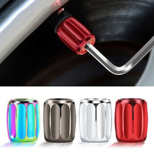 Load image into Gallery viewer, 4pcs/set Metal Anti-theft Tyre Core Valve Personalised Conversion Cap, Colorful, Titanium Black, Red, Silver
