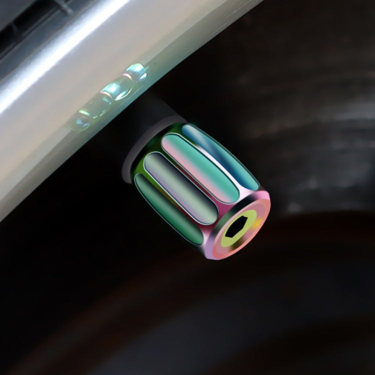 4pcs/set Metal Anti-theft Tyre Core Valve Personalised Conversion Cap, Colorful, Titanium Black, Red, Silver