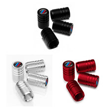 Load image into Gallery viewer, Aluminium Alloy Checkered Tricolour Car Wheel Decorative Valve Cap, Black, Silver, Red
