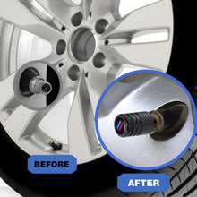 Load image into Gallery viewer, Aluminium Alloy Checkered Tricolour Car Wheel Decorative Valve Cap, Black, Silver, Red