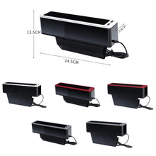 Load image into Gallery viewer, Car Seat Gap Storage Box with 2 USB Charging Port, Principal Driver Silver, Co-pilot Silver, Principal Driver Red, Co-pilot Red, Principal Driver Gray, Co-pilot Gray