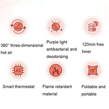 Load image into Gallery viewer, YM-102 Smart Home Timing UV Purple Light Sterilization and Deodorization Dryer Portable Shoe Dryer, US Plug, EU Plug