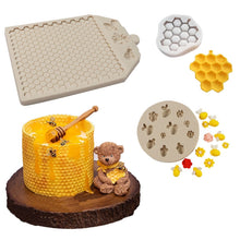 Load image into Gallery viewer, Honeycomb Block Textured Silicone Mold Bee Fondant Chocolate Cake Mold, Mk-2019 Light Gray, Mk-2340 Light Gray, Mk-2373 Pink, Mk-2373 Light Gray