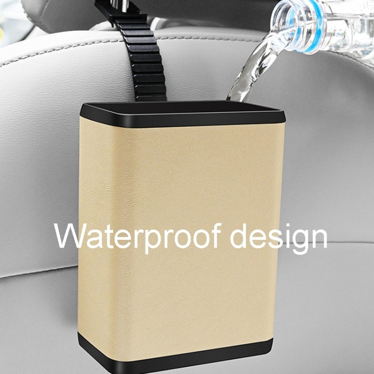 Multifunctional Car Dustbin Car Seatback Door Hanging Storage Box, Beige, Gray, Black