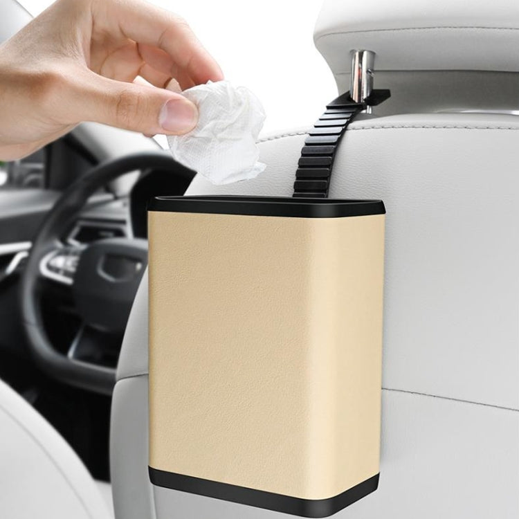 Multifunctional Car Dustbin Car Seatback Door Hanging Storage Box, Beige, Gray, Black