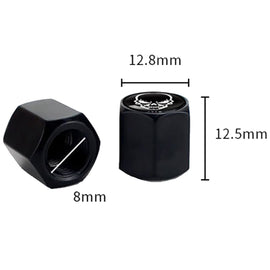 4pcs /Set Skeleton Metal Tire Valve Caps Automobile Modification Universal Valve Core Cover