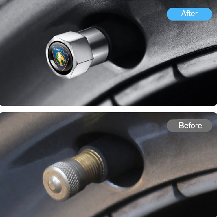 4pcs /Set Car Labeled Metal Tire Valve Caps Automobile Universal Modified Valve Covers, Car Labeled