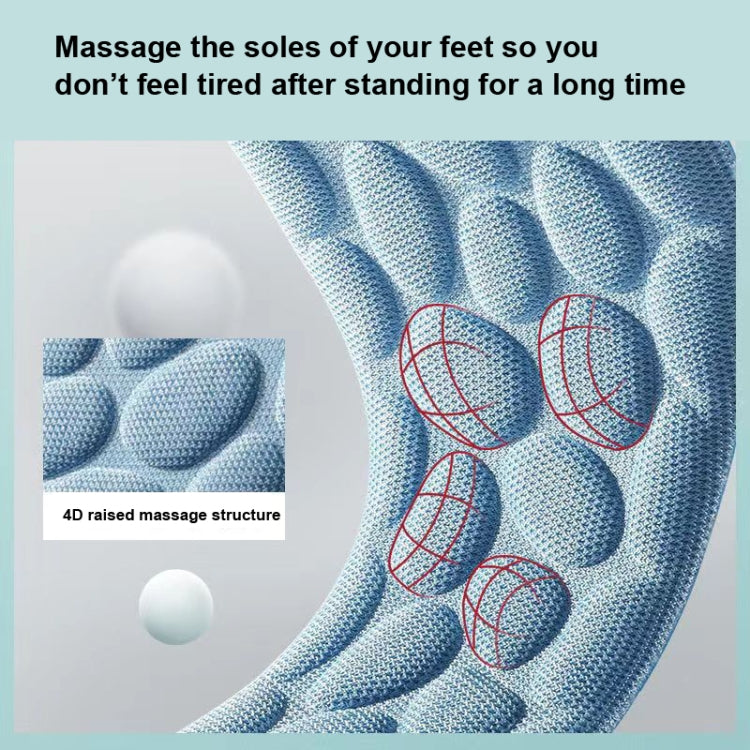 1pair 4D Massage Insole Imitation Pebbles Full Palm Sports Insole