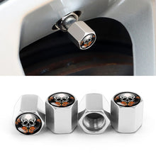 Load image into Gallery viewer, 4pcs/set Skull Metal Car Tire Universal Modified Aluminum Alloy Valve Cap, Black, Silver, Red