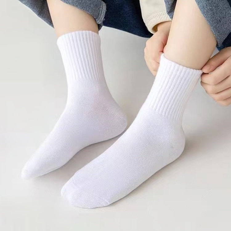 Children Cotton Solid Color Boneless Mid-Calf Breathable Sweat-Absorbent Socks, M, L, XL, XXL