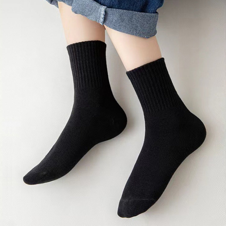 Children Cotton Solid Color Boneless Mid-Calf Breathable Sweat-Absorbent Socks, M, L, XL, XXL