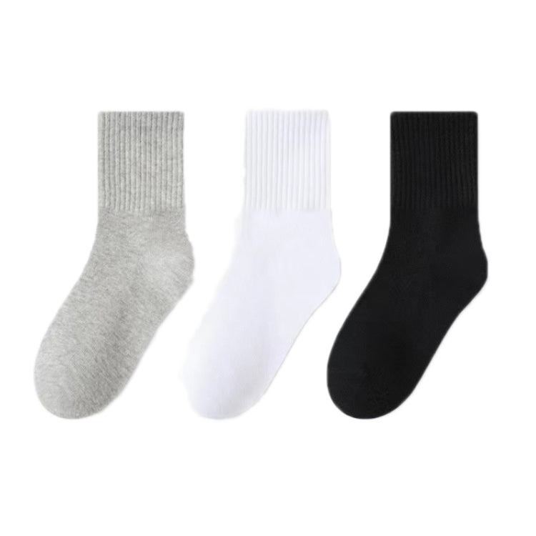 Children Cotton Solid Color Boneless Mid-Calf Breathable Sweat-Absorbent Socks, M, L, XL, XXL