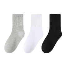 Load image into Gallery viewer, Children Cotton Solid Color Boneless Mid-Calf Breathable Sweat-Absorbent Socks, M, L, XL, XXL
