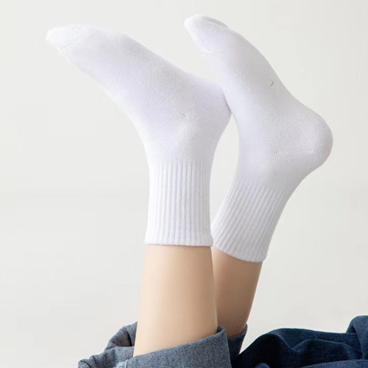 Children Cotton Solid Color Boneless Mid-Calf Breathable Sweat-Absorbent Socks, M, L, XL, XXL