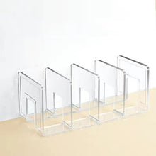 Load image into Gallery viewer, Acrylic Desktop Bookend Book Storage Rack Office Stationery Bookshelf, Regular Transparent, Thicken Transparent With Groove, Thicken Transparent, Thicken Green, Thicken Purple
