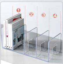 Load image into Gallery viewer, Acrylic Desktop Bookend Book Storage Rack Office Stationery Bookshelf, Regular Transparent, Thicken Transparent With Groove, Thicken Transparent, Thicken Green, Thicken Purple