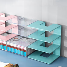 Load image into Gallery viewer, Acrylic Desktop Bookend Book Storage Rack Office Stationery Bookshelf, Regular Transparent, Thicken Transparent With Groove, Thicken Transparent, Thicken Green, Thicken Purple