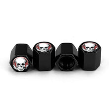 Load image into Gallery viewer, 4pcs /Set Headset Skeleton Metal Tire Valve Caps Automobile Universal Modified Valve Covers, Headset Skeleton