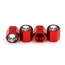 Load image into Gallery viewer, 4pcs /Set Headset Skeleton Metal Tire Valve Caps Automobile Universal Modified Valve Covers, Headset Skeleton