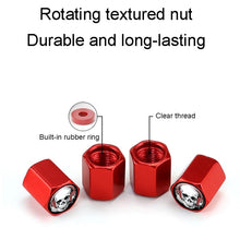Load image into Gallery viewer, 4pcs /Set Headset Skeleton Metal Tire Valve Caps Automobile Universal Modified Valve Covers, Headset Skeleton