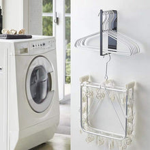 Load image into Gallery viewer, Wall Mounted Metal Clothes Hanger Storage Rack Multifunctional Shelf for Closet