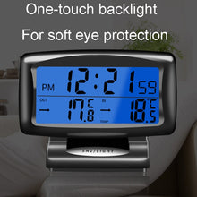 Load image into Gallery viewer, LCD Night Light Car Clock Automotive Electronics Inside And Outside Dual Thermometer, 2 in 1 Black