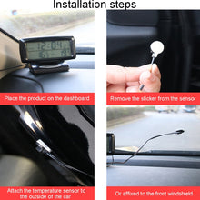 Load image into Gallery viewer, LCD Night Light Car Clock Automotive Electronics Inside And Outside Dual Thermometer, 2 in 1 Black