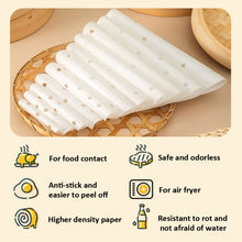 Load image into Gallery viewer, 100pcs /Pack Steamer Paper Non-Stick Disposable Grease-Proof Paper Round Air Fryer Pad, 6 Inches (15.2cm), 7 Inches (17.78cm), 8 Inches (20.3cm), 9 Inches (22.86cm)