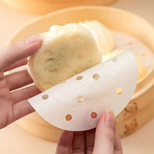 Load image into Gallery viewer, 100pcs /Pack Steamer Paper Non-Stick Disposable Grease-Proof Paper Round Air Fryer Pad, 6 Inches (15.2cm), 7 Inches (17.78cm), 8 Inches (20.3cm), 9 Inches (22.86cm)