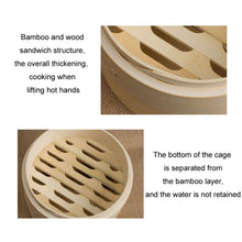 Load image into Gallery viewer, Bamboo Bun Steamer Food Veggie Steamer Basket, 21cm Cover, 21cm Cage, 27cm Cover, 27cm Cage