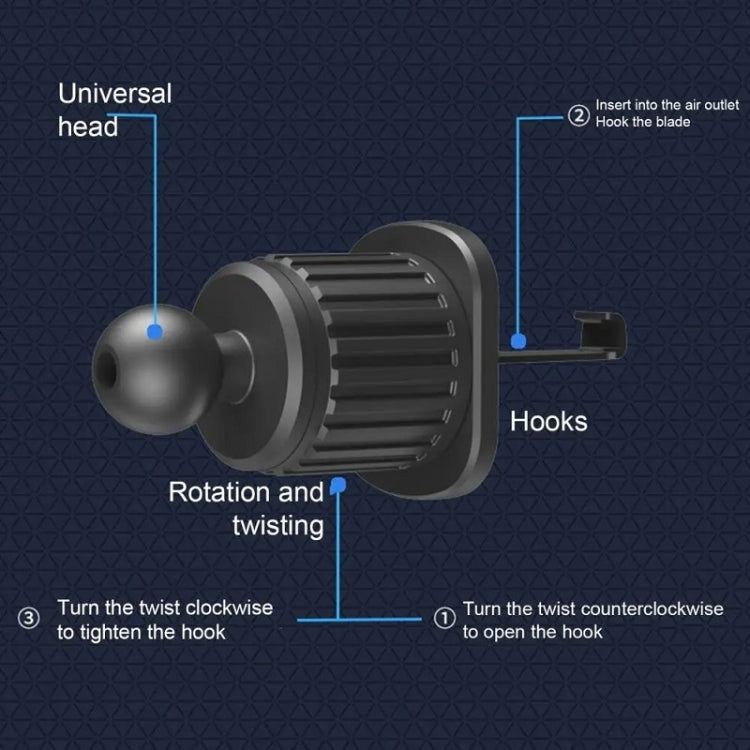 Car Air Outlet Rotating Spiral Hook Tail Clip Mobile Phone Holder