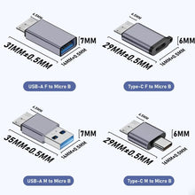 Load image into Gallery viewer, Micro B Male Adapter USB Link HDD Enclosure Interface Converter, USB Female Transfer, Type-C Female Transfer, USB Male Transfer, Type-C Male Transfer