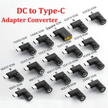 Load image into Gallery viewer, 65W Female To Type-C Male DC Power To PD Power Laptop Multifunction Adapter, 7.9x0.9mm A, 7.4x0.6mm B, Square Port C, 6.5x1.4mm D, 6.3x3.0mm E, 5.5x2.5mm F, 5.5x2.1mm G, 5.5x1.7mm H, 5.5x1.0mm I, 4.8x1.7mm J, 4.0x1.7mm K, 4.0x1.35mm L, 4.5x3.0mm M     ...