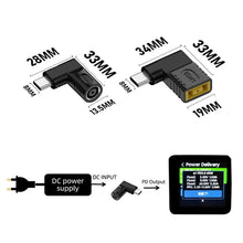 Load image into Gallery viewer, 65W Female To Type-C Male DC Power To PD Power Laptop Multifunction Adapter, 7.9x0.9mm A, 7.4x0.6mm B, Square Port C, 6.5x1.4mm D, 6.3x3.0mm E, 5.5x2.5mm F, 5.5x2.1mm G, 5.5x1.7mm H, 5.5x1.0mm I, 4.8x1.7mm J, 4.0x1.7mm K, 4.0x1.35mm L, 4.5x3.0mm M     ...