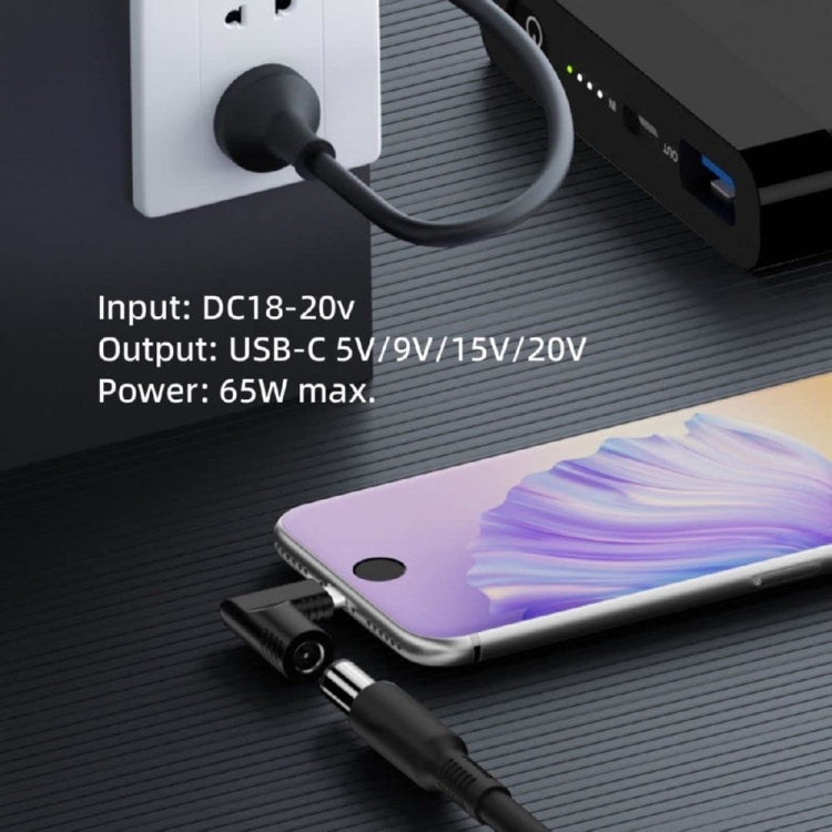 65W Female To Type-C Male DC Power To PD Power Laptop Multifunction Adapter, 7.9x0.9mm A, 7.4x0.6mm B, Square Port C, 6.5x1.4mm D, 6.3x3.0mm E, 5.5x2.5mm F, 5.5x2.1mm G, 5.5x1.7mm H, 5.5x1.0mm I, 4.8x1.7mm J, 4.0x1.7mm K, 4.0x1.35mm L, 4.5x3.0mm M     ...