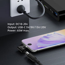 Load image into Gallery viewer, 65W Female To Type-C Male DC Power To PD Power Laptop Multifunction Adapter, 7.9x0.9mm A, 7.4x0.6mm B, Square Port C, 6.5x1.4mm D, 6.3x3.0mm E, 5.5x2.5mm F, 5.5x2.1mm G, 5.5x1.7mm H, 5.5x1.0mm I, 4.8x1.7mm J, 4.0x1.7mm K, 4.0x1.35mm L, 4.5x3.0mm M     ...