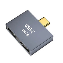 Load image into Gallery viewer, Type-C Docking Station Computer Charging Data Port Power Adapter, 2 x Type-C Female to 2 x Type-C Male, 2 x Type-C Female to Type-C Male