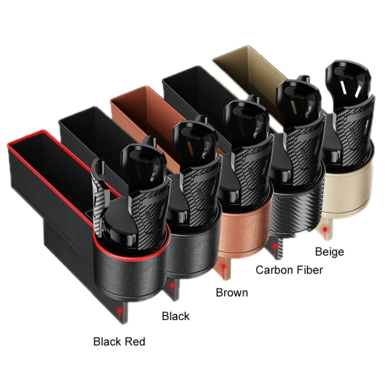 Car Seat Gap Storage Box Car Water Cup Holder Ashtray, Left Black Red, Left Carbon Fiber, Left Brown, Left Beige, Left Black, Right Black Red, Right Carbon Fiber, Right Brown, Right Beige, Right Black