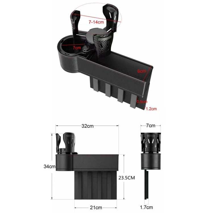 Car Seat Gap Storage Box Car Water Cup Holder Ashtray, Left Black Red, Left Carbon Fiber, Left Brown, Left Beige, Left Black, Right Black Red, Right Carbon Fiber, Right Brown, Right Beige, Right Black