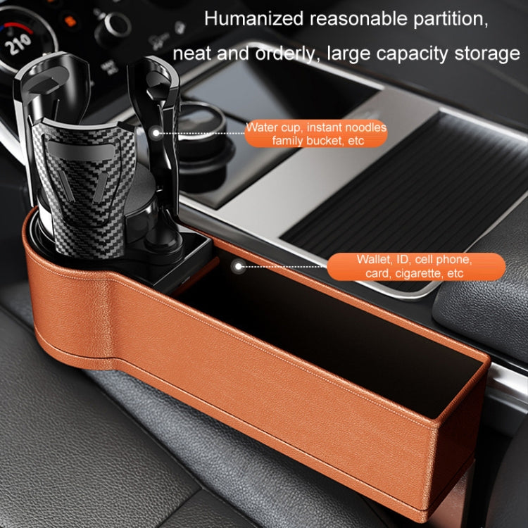 Car Seat Gap Storage Box Car Water Cup Holder Ashtray, Left Black Red, Left Carbon Fiber, Left Brown, Left Beige, Left Black, Right Black Red, Right Carbon Fiber, Right Brown, Right Beige, Right Black